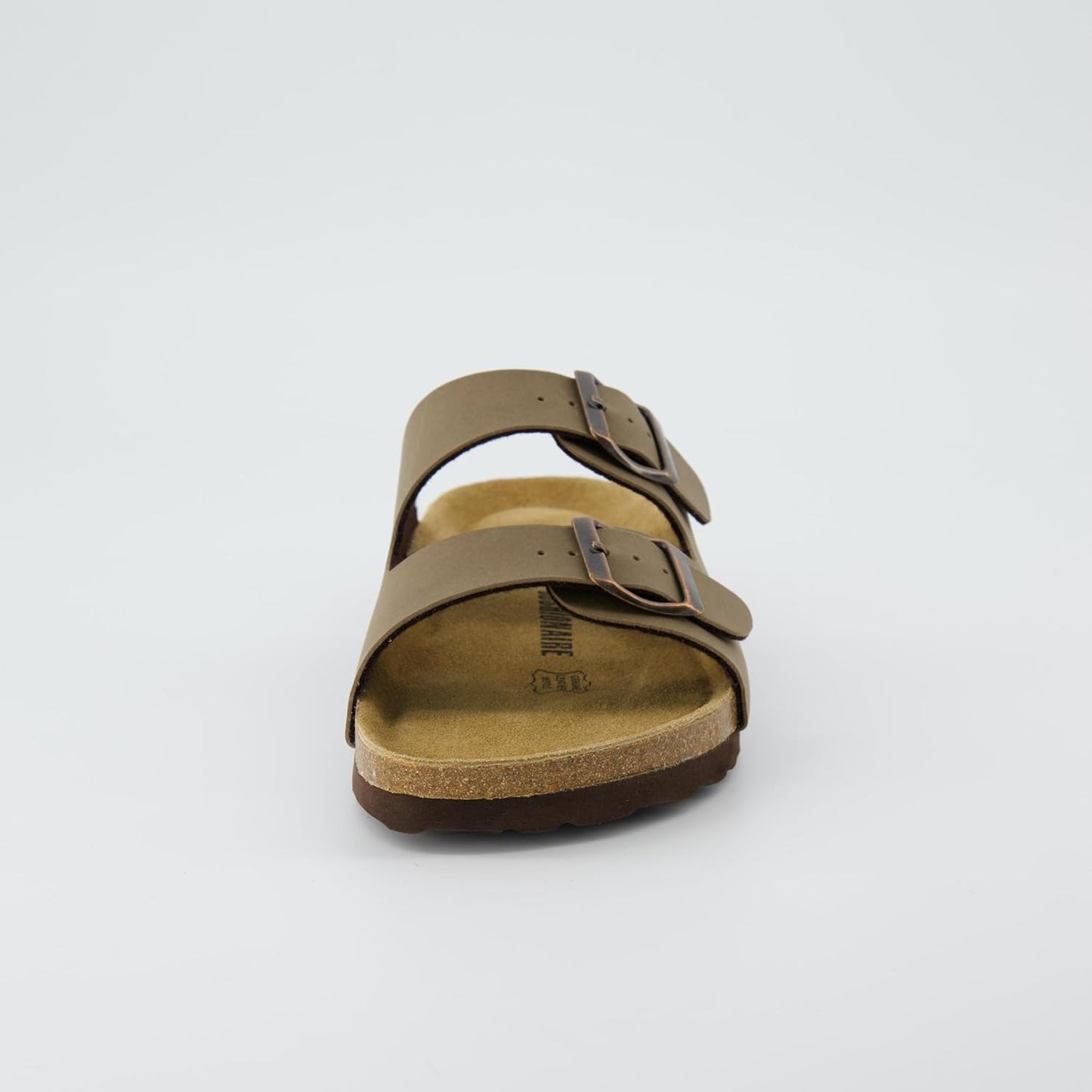 Lane Cork Footbed Sandals for Women – Comfortable Double Buckle Slip-On with Genuine Suede Footbed & Arch Support Slides for Women Footwear